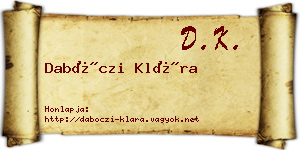 Dabóczi Klára névjegykártya
