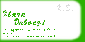 klara daboczi business card